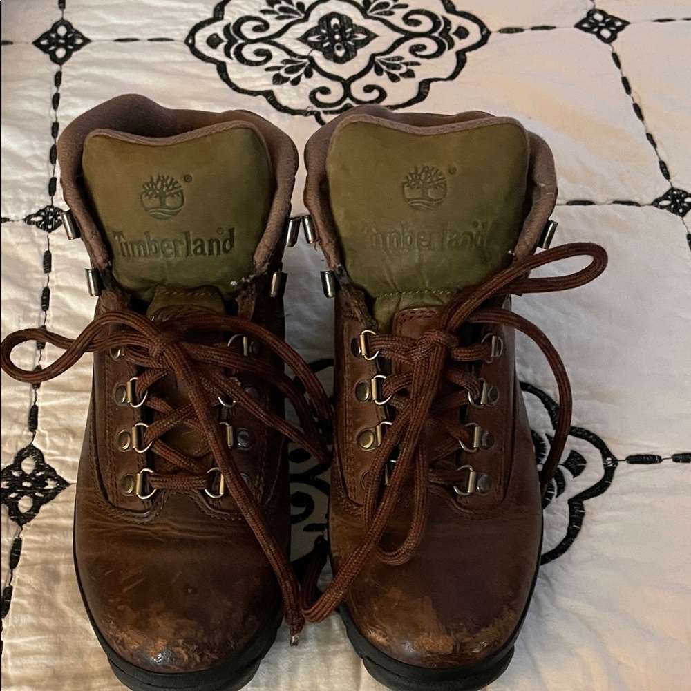 Timberland Women’s Brown and Olive Hiking Boots